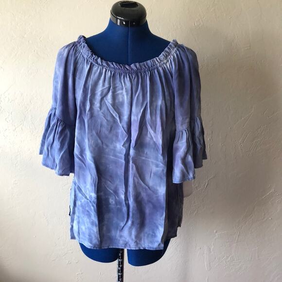 NWT Fifteen Twenty Ruffled Sleeves Silk Top - Picture 1 of 4